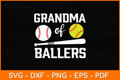 Grandma Of Ballers Funny Baseball Mothers Day Svg Design SVG artprintfile 