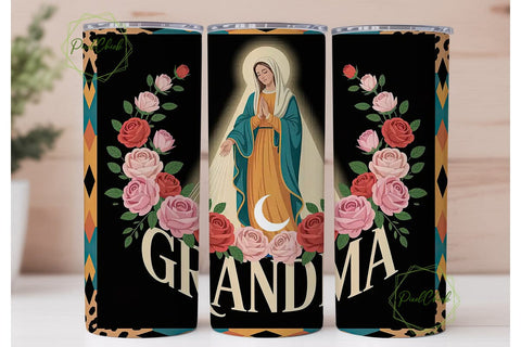 Grandma Religious Tumbler Wrap 20oz Sublimation PixelChick 