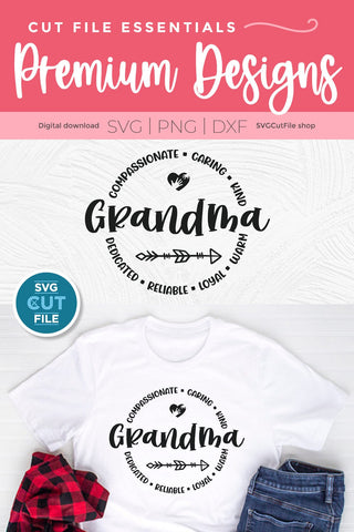 Grandma svg-a Grandma Round Circle Design SVG SVG Cut File 