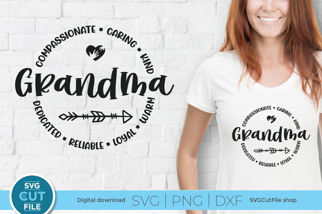 Grandma svg-a Grandma Round Circle Design SVG SVG Cut File 