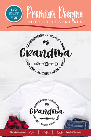 Grandma svg-a Grandma Round Circle Design SVG SVG Cut File 