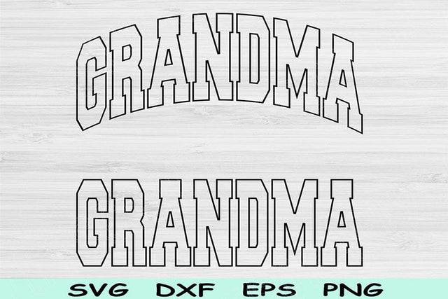 Grandma Svg Png Cut Files, Grandma Png, Nana Svg Files For Cricut, Nanny Svg, Mimi Svg, Gigi Svg Block Wave Text Sublimation Digital Designs SVG TiffsCraftyCreations 
