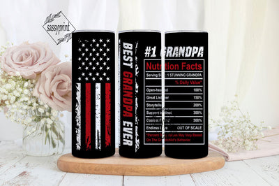 Grandma Tumbler 20oz Nana Cup Grandma Nutrition Facts Stainless Steel Insulated Tumblers Sublimation sassyprint 