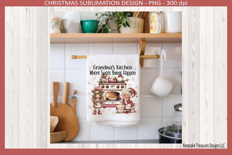 Grandma's Christmas Kitchen, Four Different Names Set1, Sublimation Png Sublimation Keepsake Treasures Designs LLC. 