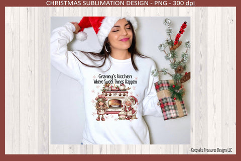 Grandma's Christmas Kitchen, Four Different Names Set1, Sublimation Png Sublimation Keepsake Treasures Designs LLC. 