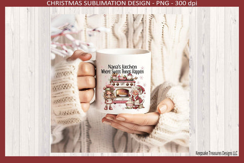 Grandma's Christmas Kitchen, Four Different Names Set1, Sublimation Png Sublimation Keepsake Treasures Designs LLC. 
