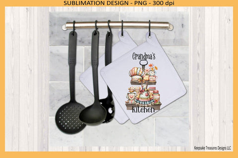 Grandma’s Kitchen Sublimation PNG, Vintage Tiered Tray Design, Digital Download Sublimation Keepsake Treasures Designs LLC. 