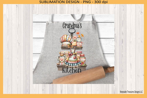 Grandma’s Kitchen Sublimation PNG, Vintage Tiered Tray Design, Digital Download Sublimation Keepsake Treasures Designs LLC. 