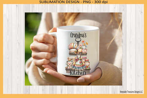 Grandma’s Kitchen Sublimation PNG, Vintage Tiered Tray Design, Digital Download Sublimation Keepsake Treasures Designs LLC. 