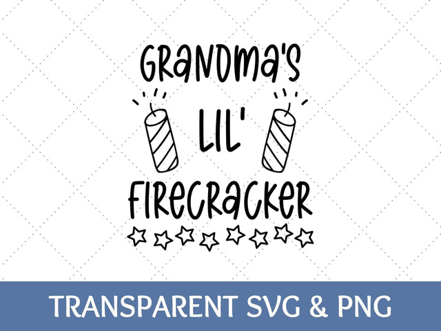 Grandmas Lil Firecracker SVG | Fourth of July PNG SVG Paige Cole Studio 