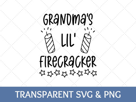 Grandmas Lil Firecracker SVG | Fourth of July PNG SVG Paige Cole Studio 