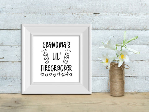 Grandmas Lil Firecracker SVG | Fourth of July PNG SVG Paige Cole Studio 