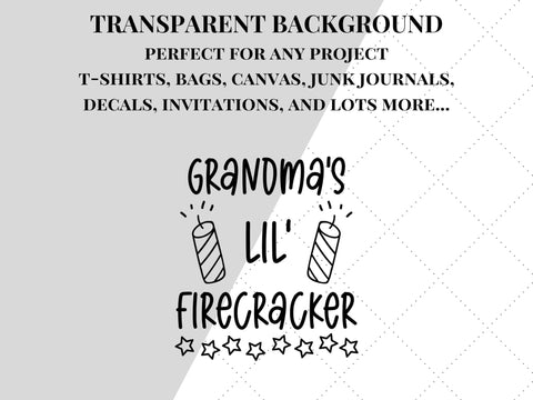 Grandmas Lil Firecracker SVG | Fourth of July PNG SVG Paige Cole Studio 