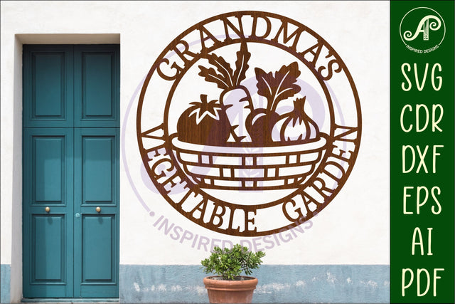 Grandma's Vegetable Garden Sign SVG, Laser Cut Vegetable SVG APInspireddesigns 