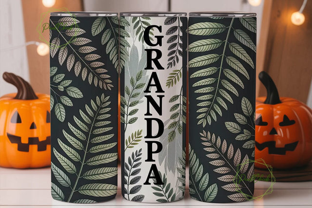 Grandpa Fern 20oz Tumbler Wrap Sublimation PixelChick 