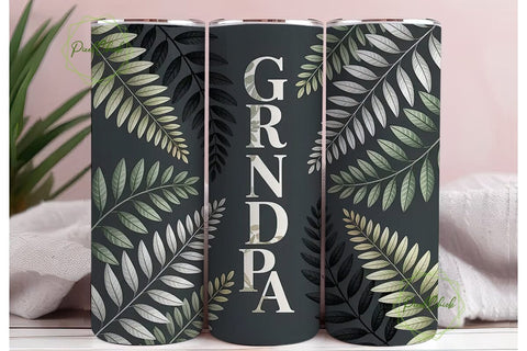 Grandpa Fern 20oz Tumbler Wrap Sublimation PixelChick 