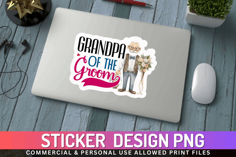 Grandpa of the Groom Sticker Design Sublimation Regulrcrative 