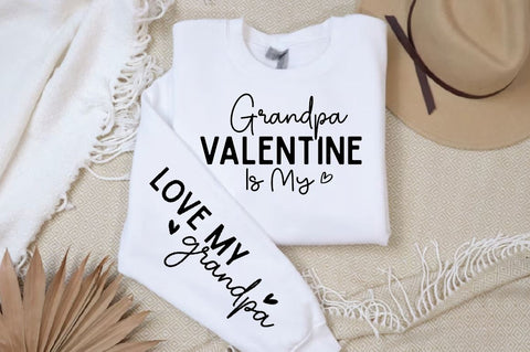 Grandpa Valentine Is My Sleeve SVG Design, Mother's Day Sleeve SVG SVG Regulrcrative 