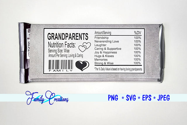 Grandparent's Day Nutrition Label SVG Family Creations 