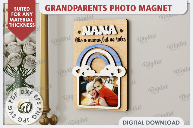 Grandparents Photo Magnet Laser Cut. Photo Frame SVG SVG Evgenyia Guschina 