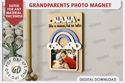 Grandparents Photo Magnet Laser Cut. Photo Frame SVG SVG Evgenyia Guschina 