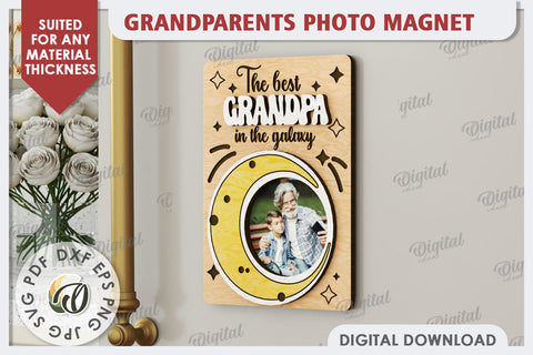 Grandparents Photo Magnet Laser Cut. Photo Frame SVG SVG Evgenyia Guschina 