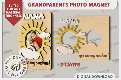 Grandparents Photo Magnet Laser Cut. Photo Frame SVG SVG Evgenyia Guschina 