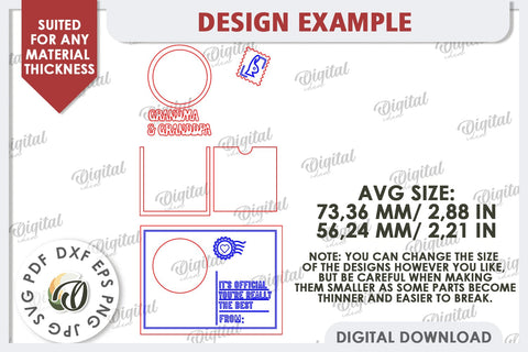 Grandparents Photo Magnet Laser Cut. Photo Frame SVG SVG Evgenyia Guschina 