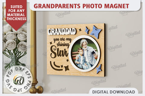 Grandparents Photo Magnet Laser Cut. Photo Frame SVG SVG Evgenyia Guschina 