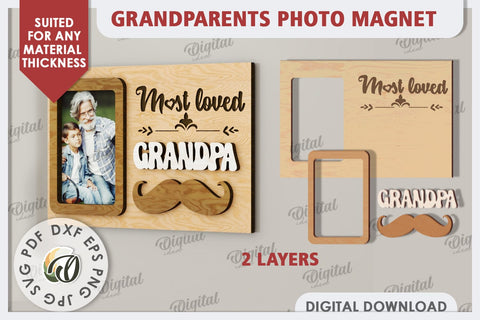 Grandparents Photo Magnet Laser Cut. Photo Frame SVG SVG Evgenyia Guschina 