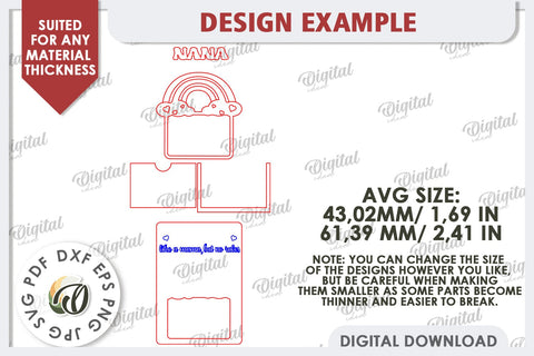 Grandparents Photo Magnet Laser Cut. Photo Frame SVG SVG Evgenyia Guschina 