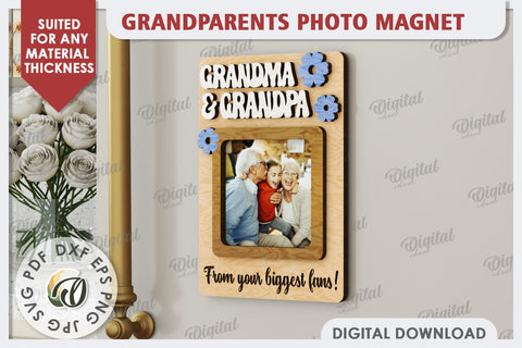 Grandparents Photo Magnet Laser Cut. Photo Frame SVG SVG Evgenyia Guschina 