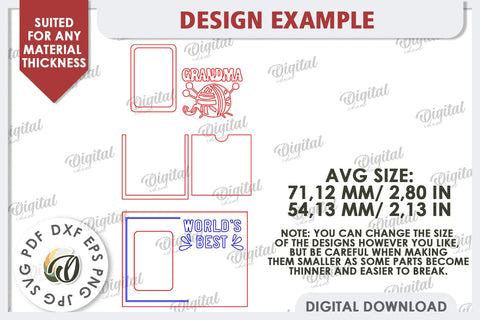 Grandparents Photo Magnet Laser Cut. Photo Frame SVG SVG Evgenyia Guschina 