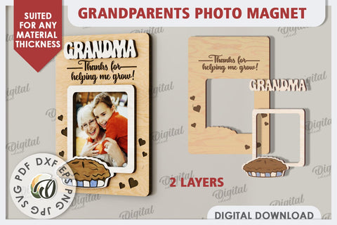 Grandparents Photo Magnet Laser Cut. Photo Frame SVG SVG Evgenyia Guschina 