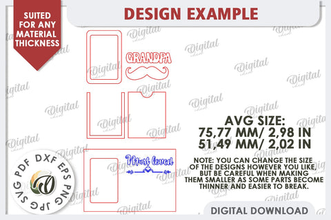 Grandparents Photo Magnet Laser Cut. Photo Frame SVG SVG Evgenyia Guschina 