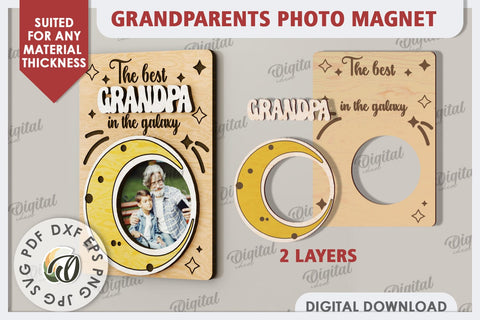 Grandparents Photo Magnet Laser Cut. Photo Frame SVG SVG Evgenyia Guschina 