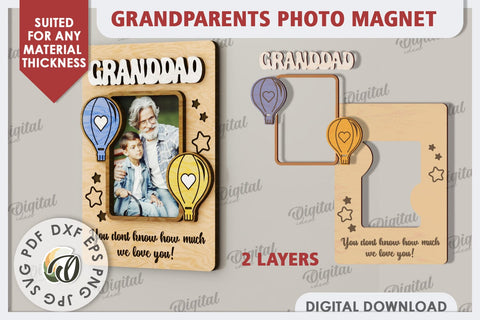 Grandparents Photo Magnet Laser Cut. Photo Frame SVG SVG Evgenyia Guschina 
