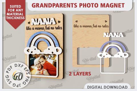 Grandparents Photo Magnet Laser Cut. Photo Frame SVG SVG Evgenyia Guschina 
