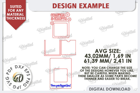 Grandparents Photo Magnets LaserCut Bundle. Photo Frames SVG SVG Evgenyia Guschina 