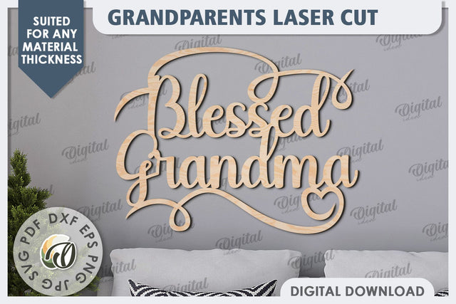 Grandparents Sign Laser Cut Design. Wooden Wall Decor SVG SVG Evgenyia Guschina 