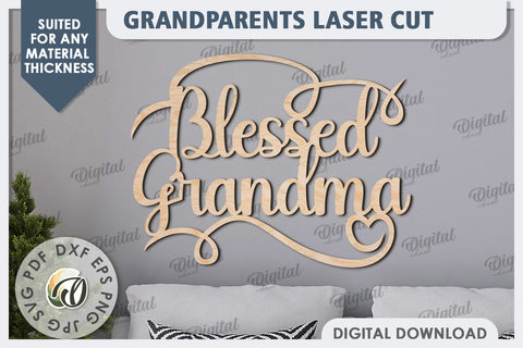 Grandparents Sign Laser Cut Design. Wooden Wall Decor SVG SVG Evgenyia Guschina 