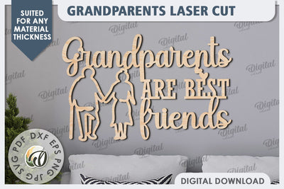 Grandparents Sign Laser Cut Design. Wooden Wall Decor SVG SVG Evgenyia Guschina 