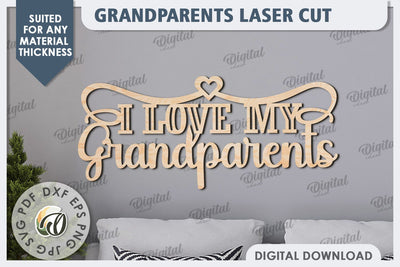 Grandparents Sign Laser Cut Design. Wooden Wall Decor SVG SVG Evgenyia Guschina 