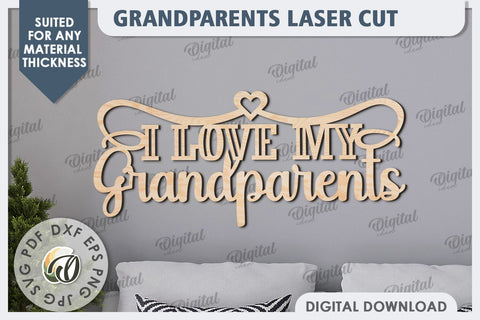 Grandparents Sign Laser Cut Design. Wooden Wall Decor SVG SVG Evgenyia Guschina 