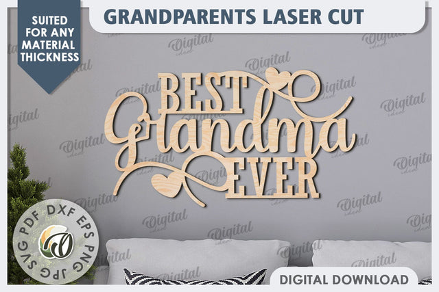 Grandparents Sign Laser Cut Design. Wooden Wall Decor SVG SVG Evgenyia Guschina 