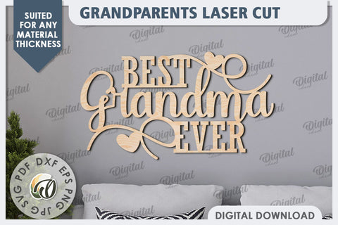 Grandparents Sign Laser Cut Design. Wooden Wall Decor SVG SVG Evgenyia Guschina 