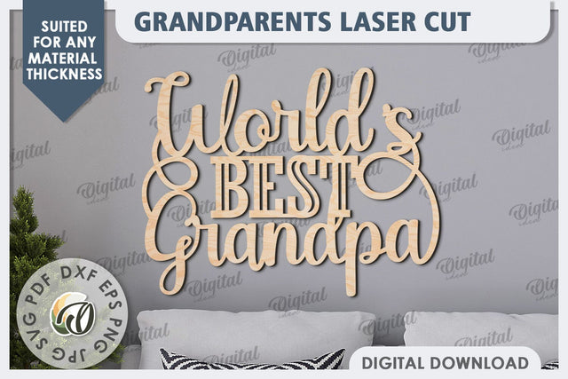 Grandparents Sign Laser Cut Design. Wooden Wall Decor SVG SVG Evgenyia Guschina 