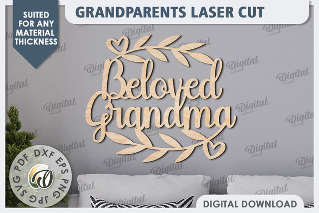 Grandparents Sign Laser Cut Design. Wooden Wall Decor SVG SVG Evgenyia Guschina 