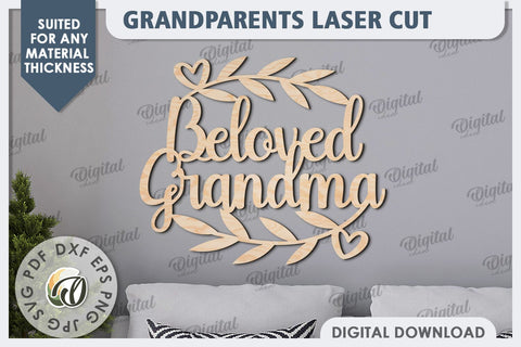 Grandparents Sign Laser Cut Design. Wooden Wall Decor SVG SVG Evgenyia Guschina 