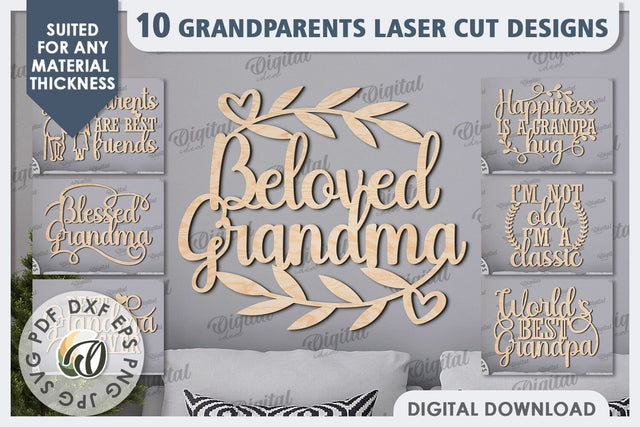 Grandparents Signs Laser Cut Bundle. Wall Decor SVG SVG Evgenyia Guschina 
